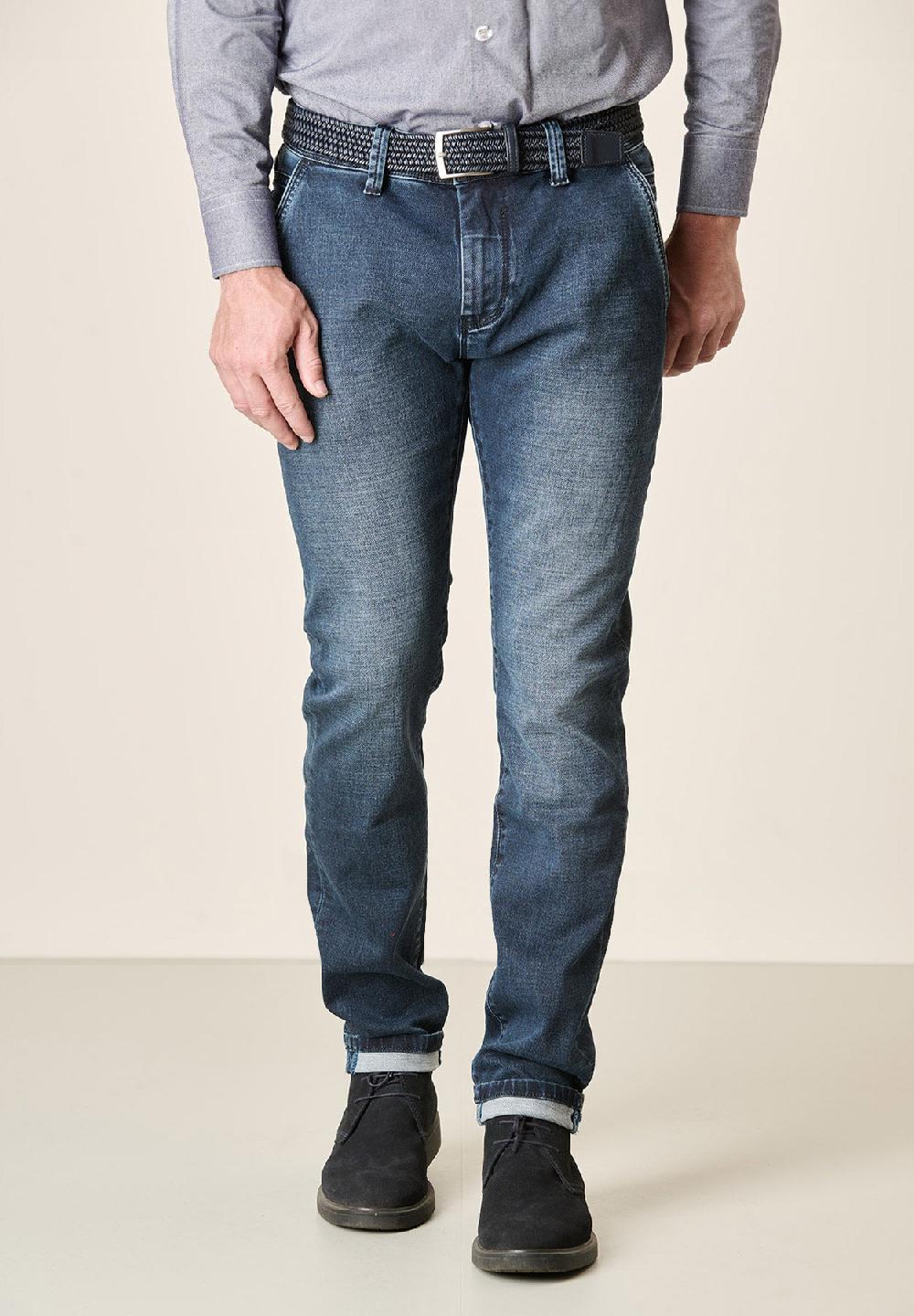 Angelico Jeans scuro cotone stretch tasche america slim fit Hotsell