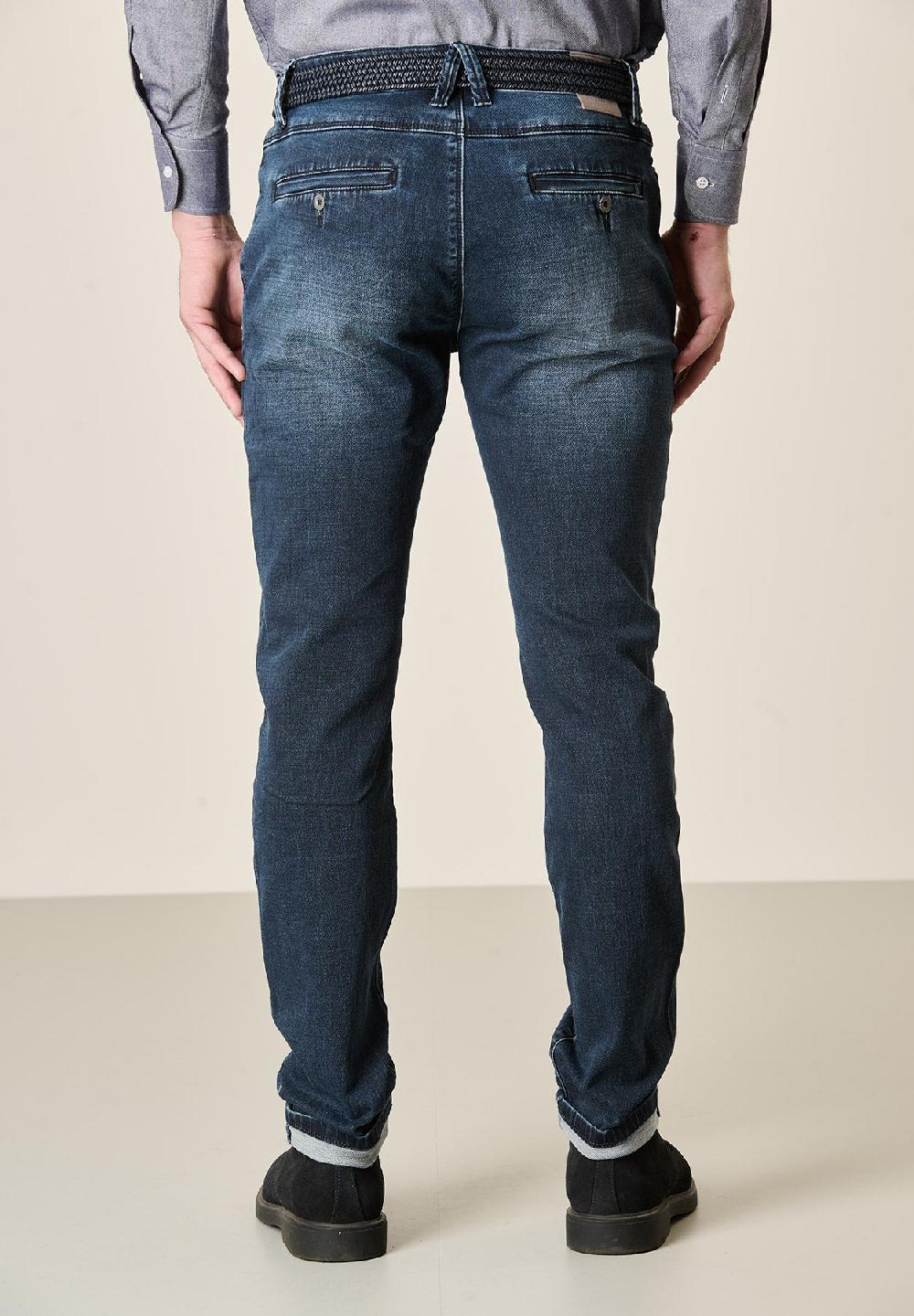 Angelico Jeans scuro cotone stretch tasche america slim fit Hotsell