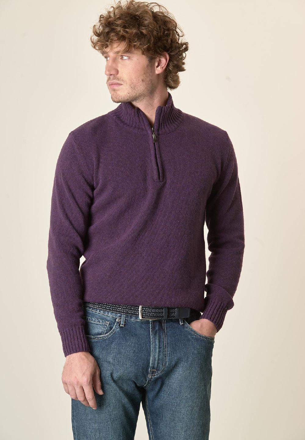 Angelico Lupetto viola misto lana Vendita Economica