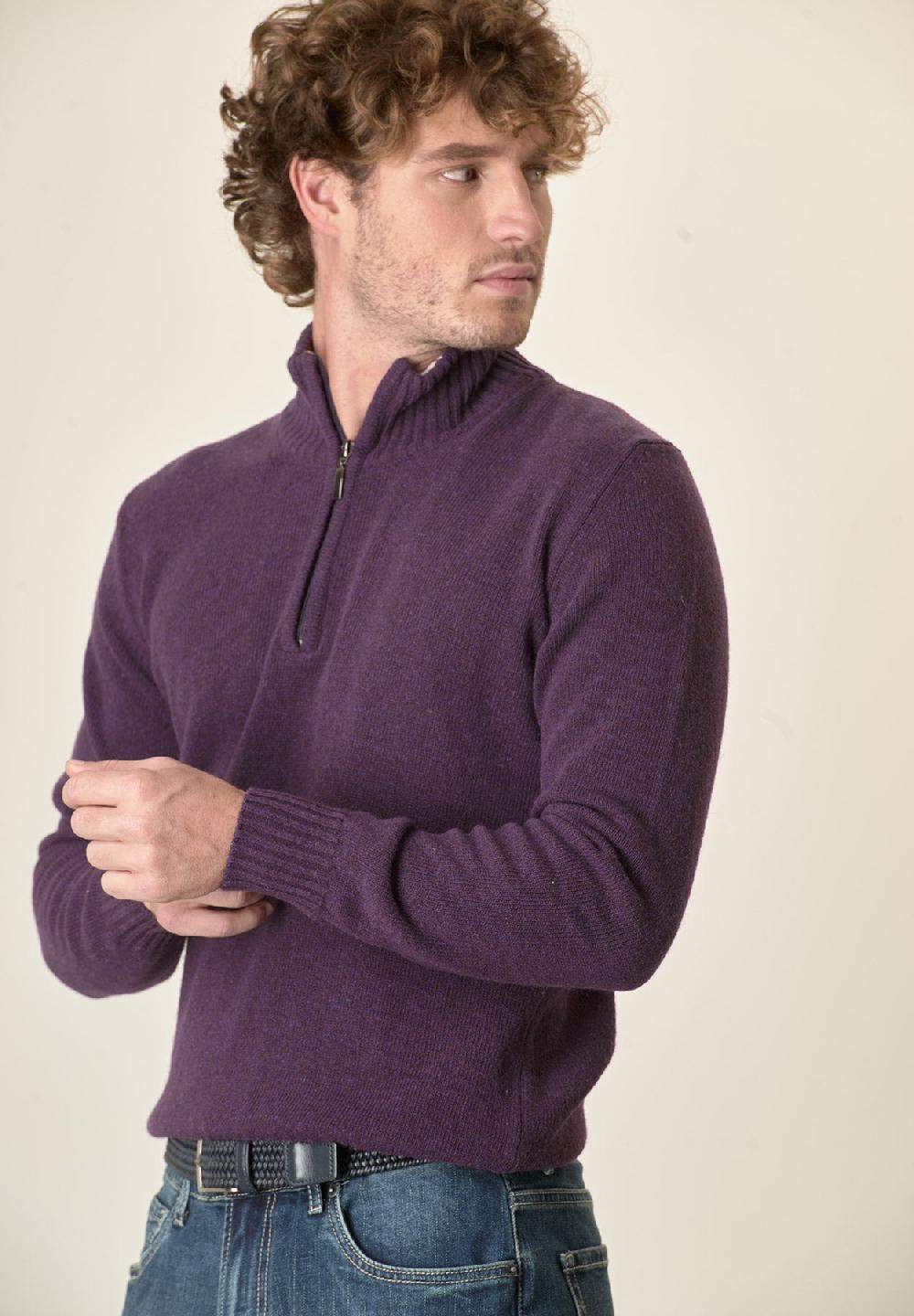 Angelico Lupetto viola misto lana Vendita Economica