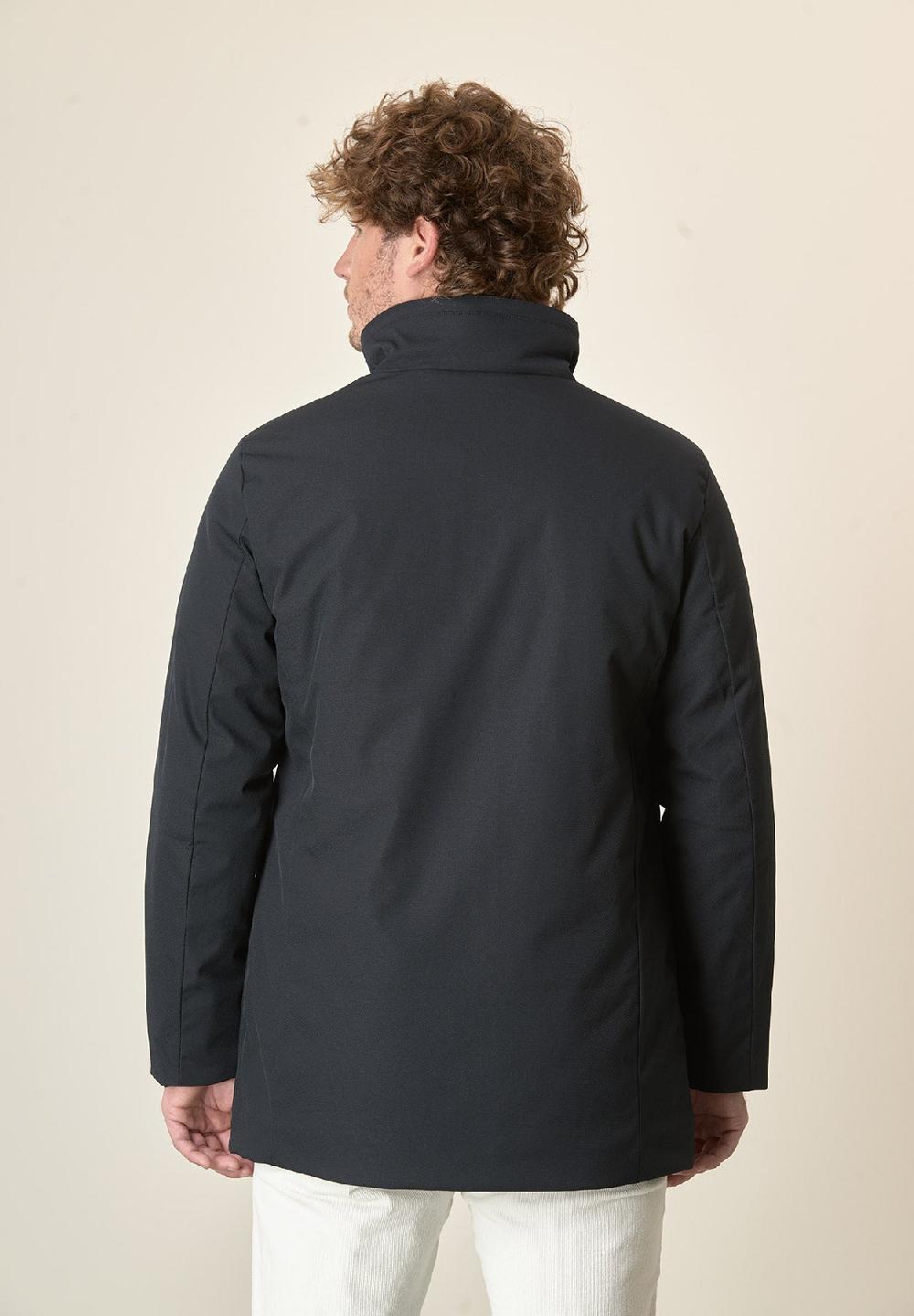 Angelico Parka blu navy pelliccia staccabile Offerte esclusive