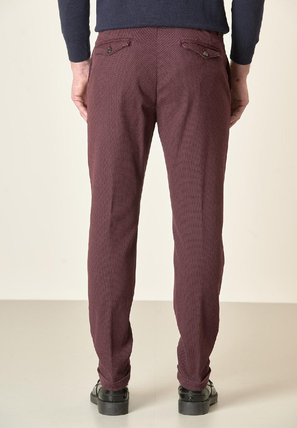 Angelico Pantalone vinaccia microdisegno doppia pinces slim fit Nuovi prodotti