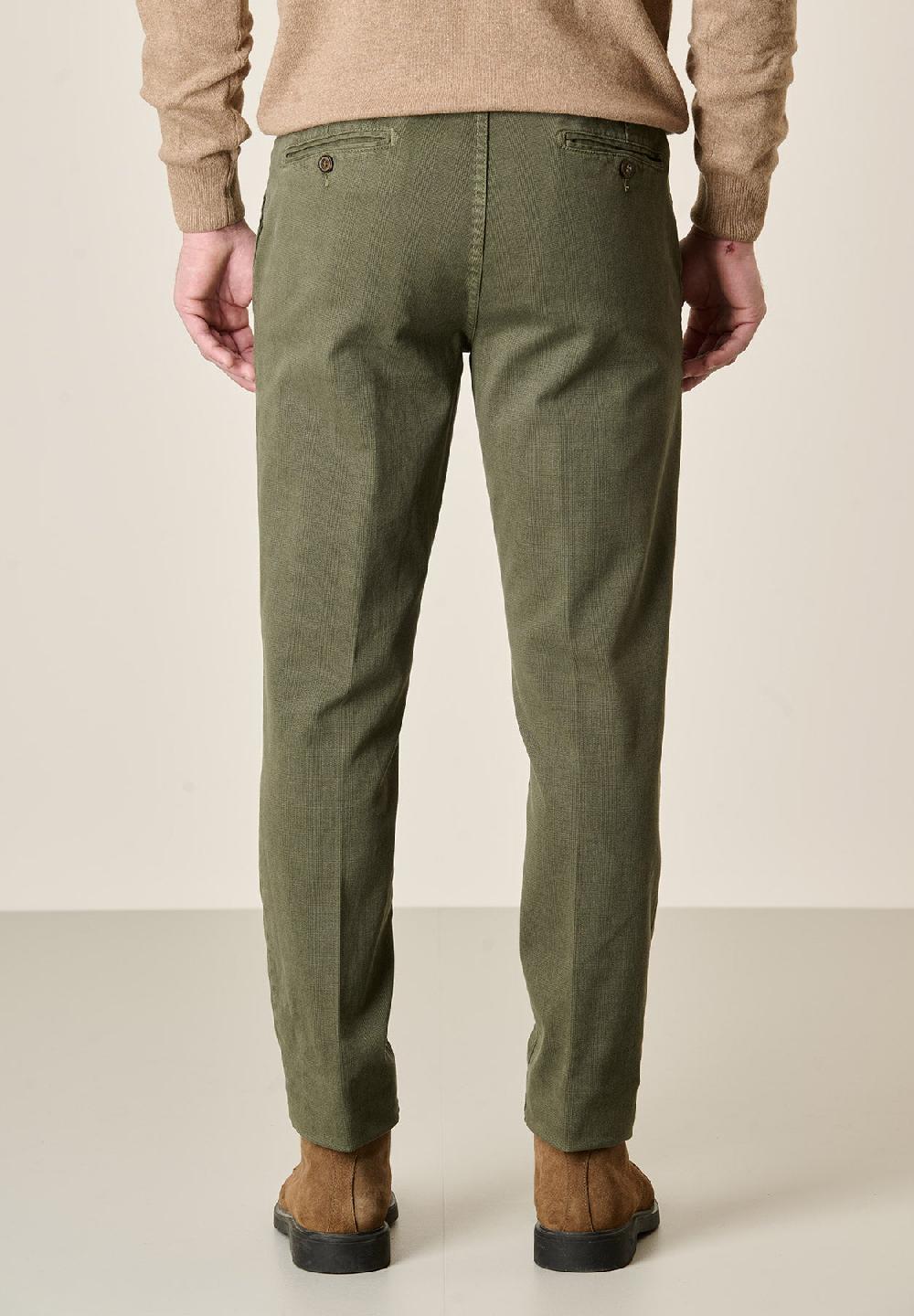 Angelico Pantalone verde militare Galles cotone stretch regular fit Offerte stagionali