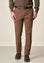 Angelico Pantalone marrone Galles cotone stretch regular fit Liquidazione
