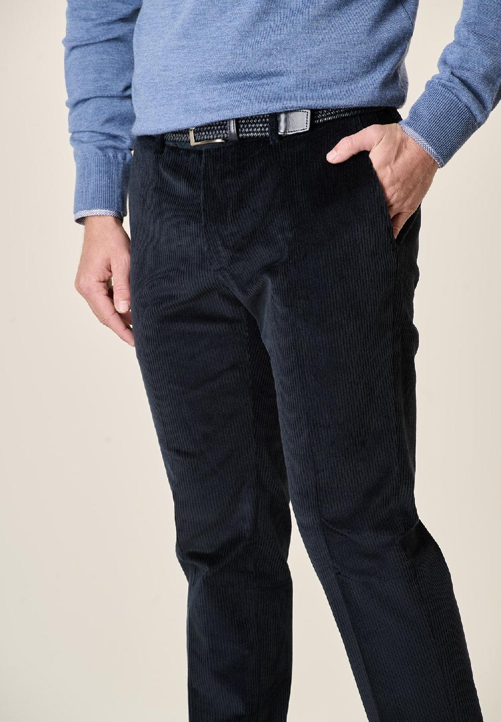 Angelico Pantalone blu velluto coste larghe custom fit Offerte speciali