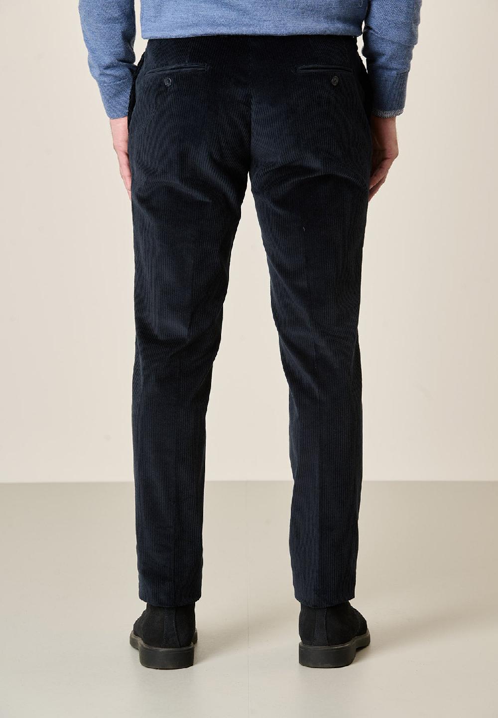 Angelico Pantalone blu velluto coste larghe custom fit Offerte speciali