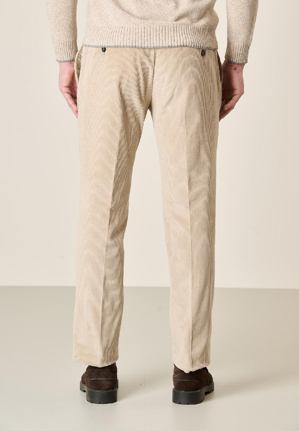 Angelico Pantalone beige velluto coste larghe custom fit Enormi risparmi