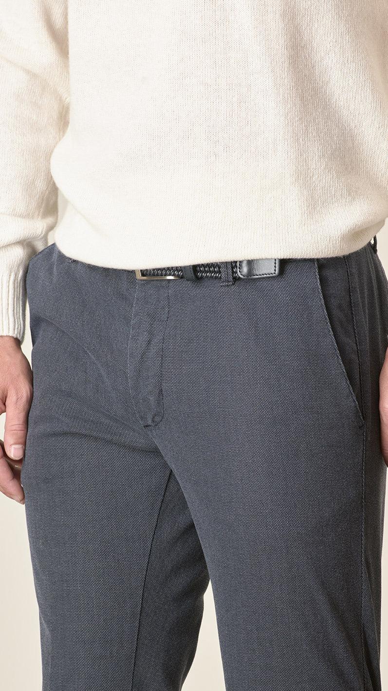 Angelico Pantalone blu armatura cotone stretch slim fit Super Saving Price