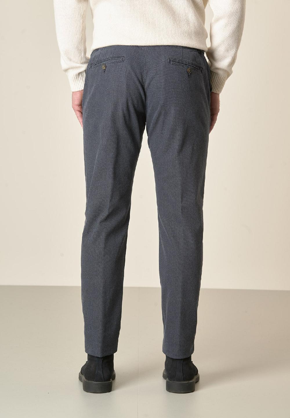 Angelico Pantalone blu armatura cotone stretch slim fit Super Saving Price