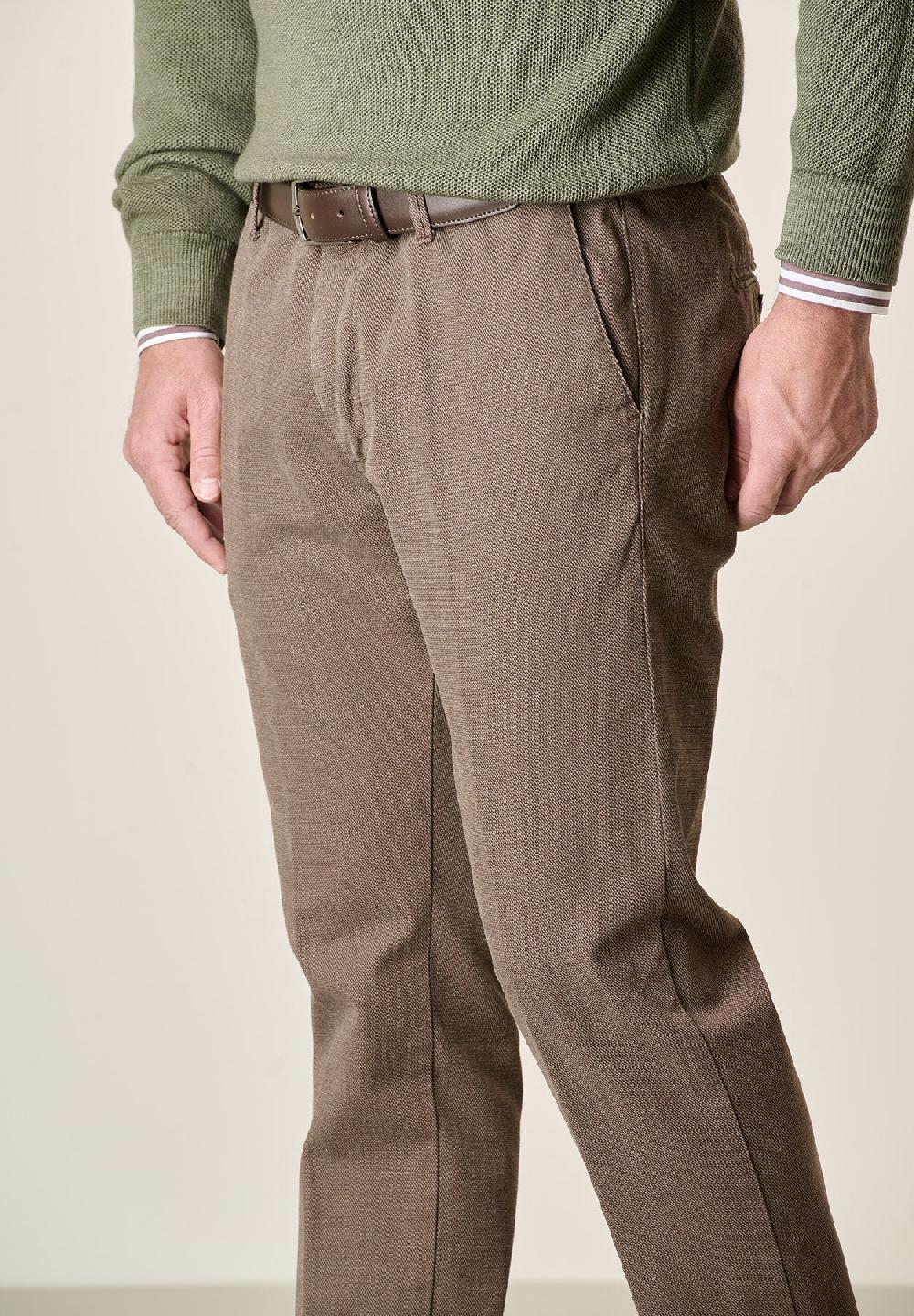 Angelico Pantalone moro armatura cotone stretch slim fit Ritorno libero
