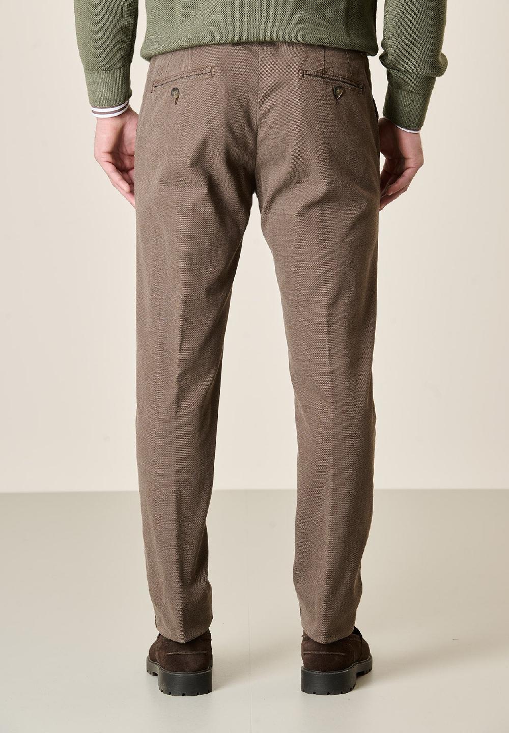 Angelico Pantalone moro armatura cotone stretch slim fit Ritorno libero