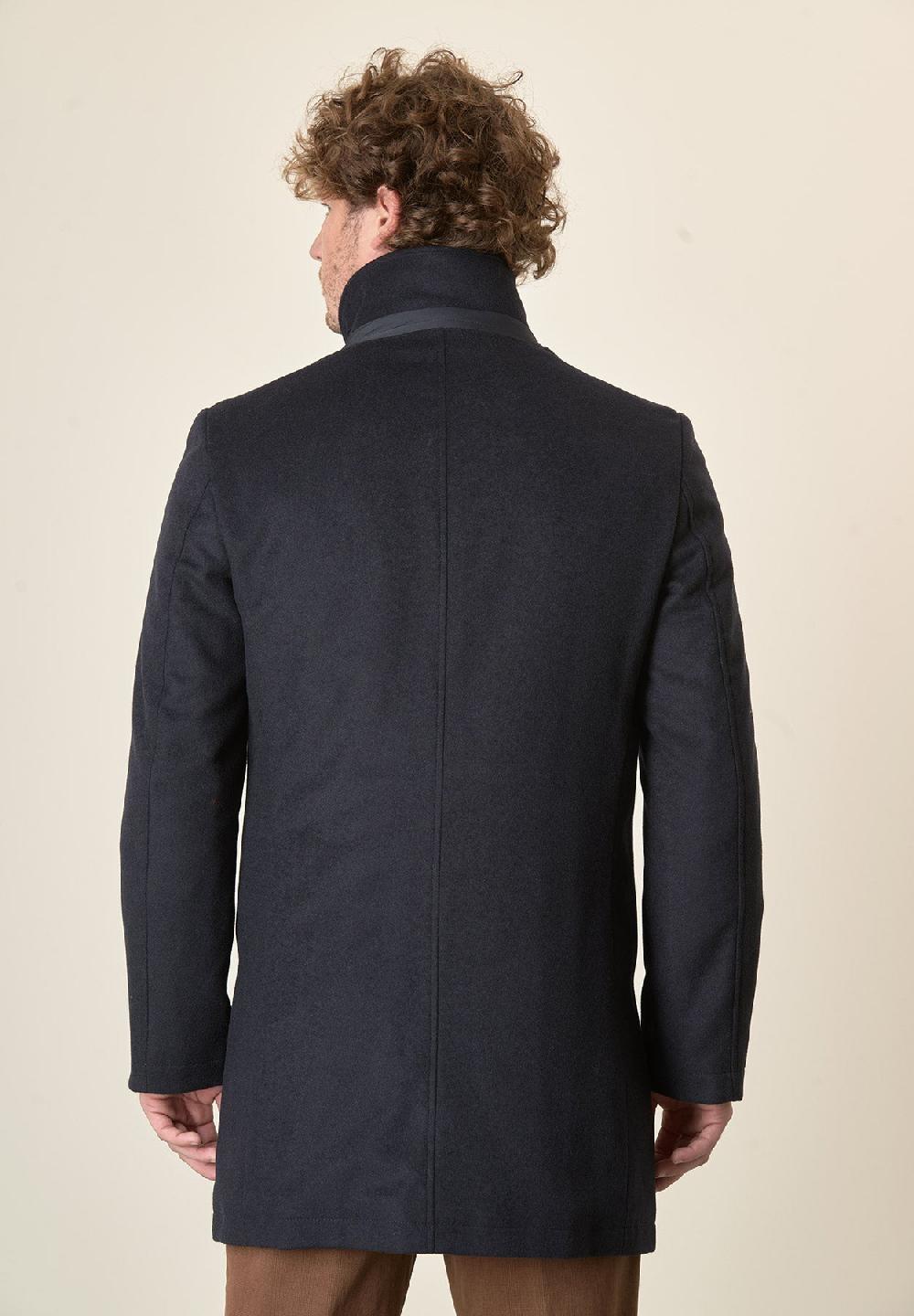 Angelico Cappotto blu collo coreano pettorina staccabile Fino al 50% di sconto