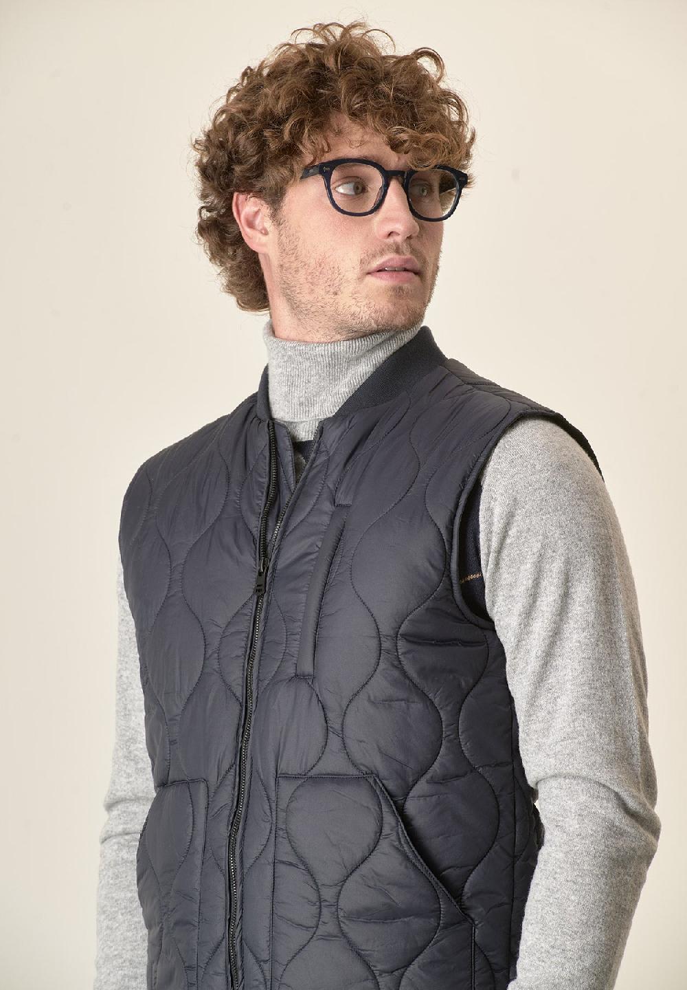 Angelico Gilet blu trapuntato Offerta speciale della fabbrica