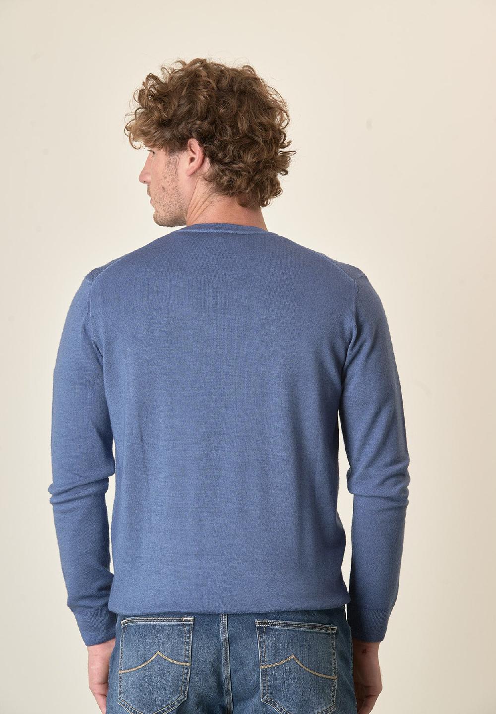 Angelico Girocollo denim lana acidata Sostegno trimestrale