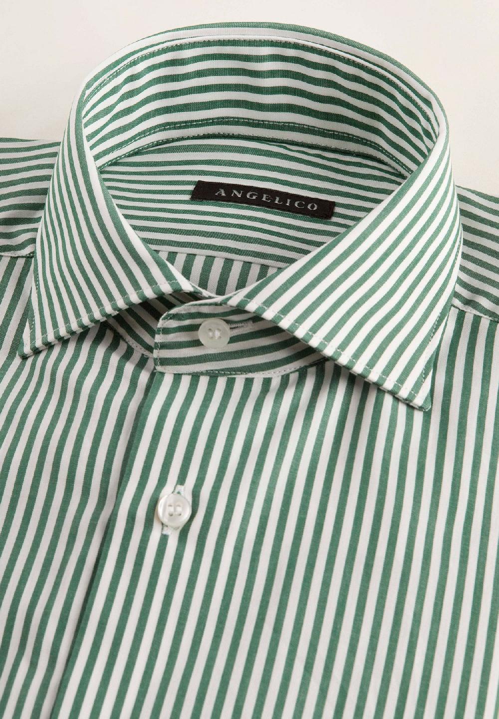 Angelico Camicia verde bacchettina cotone slim fit Officina
