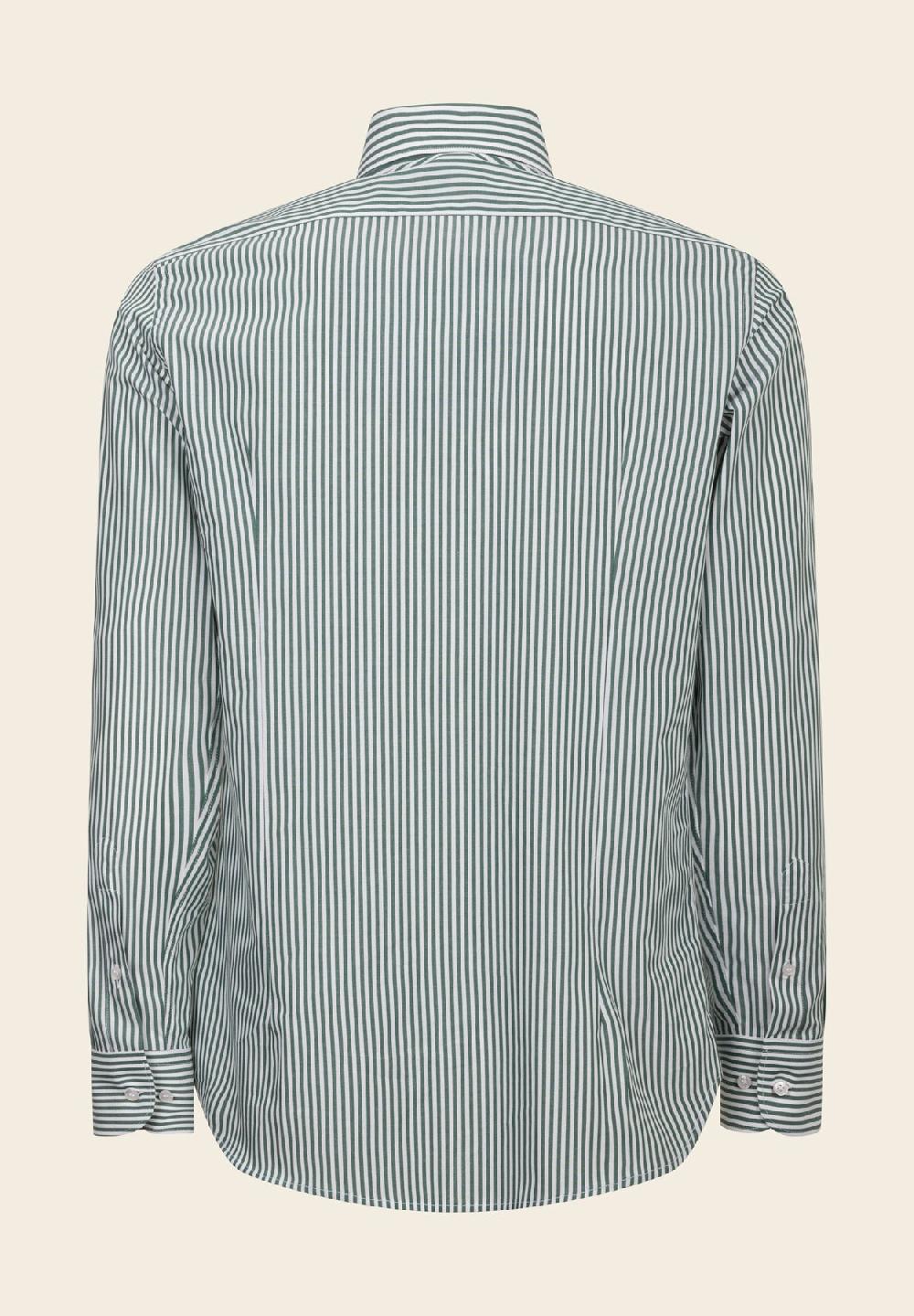 Angelico Camicia verde bacchettina cotone slim fit Officina
