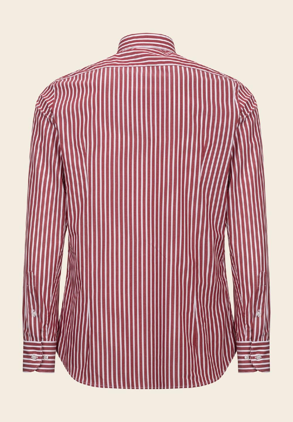 Angelico Camicia rosso bacchettina cotone slim fit Esporta salva