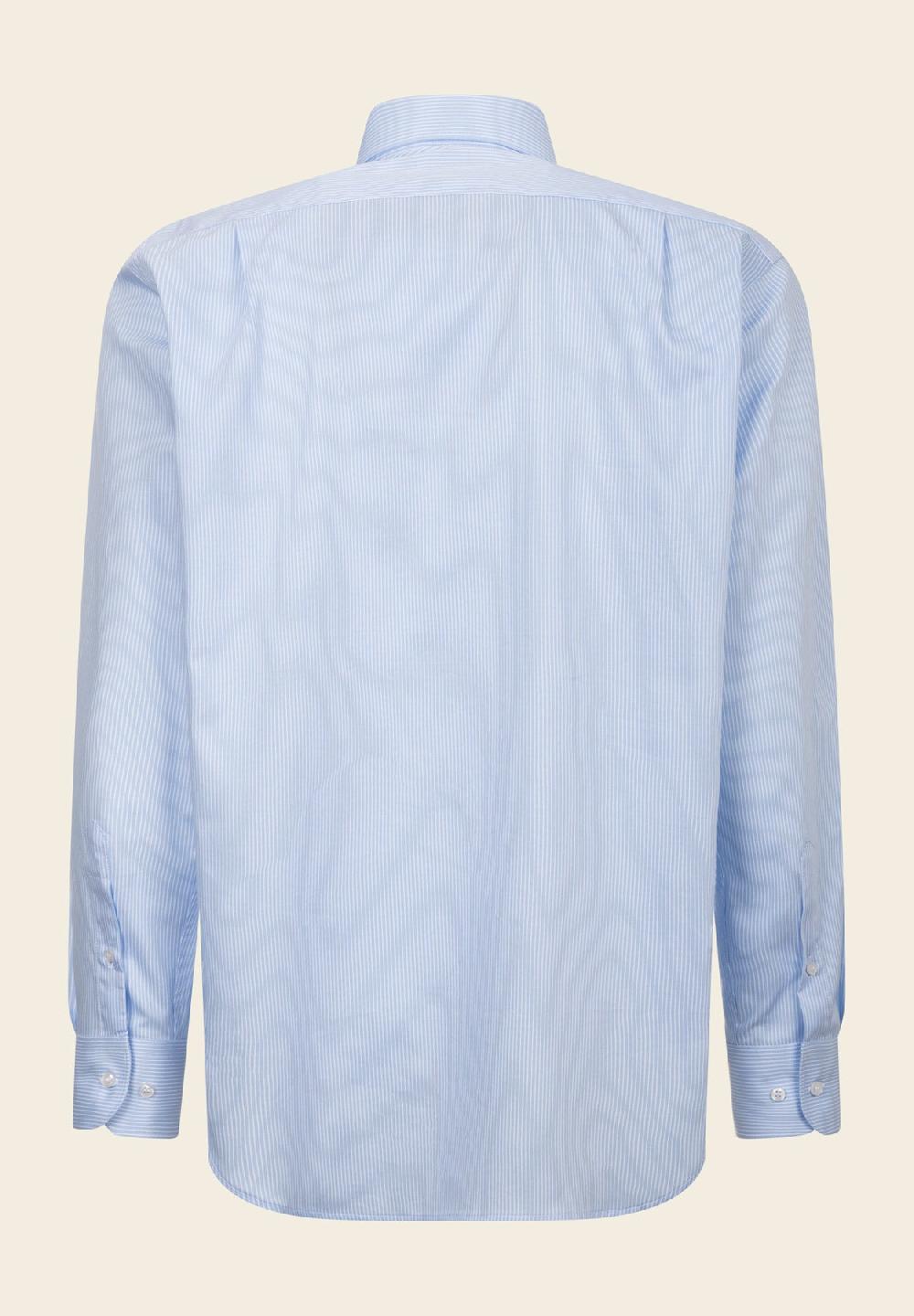 Angelico Camicia azzurra bianca bacchettina cotone comfort fit In vendita