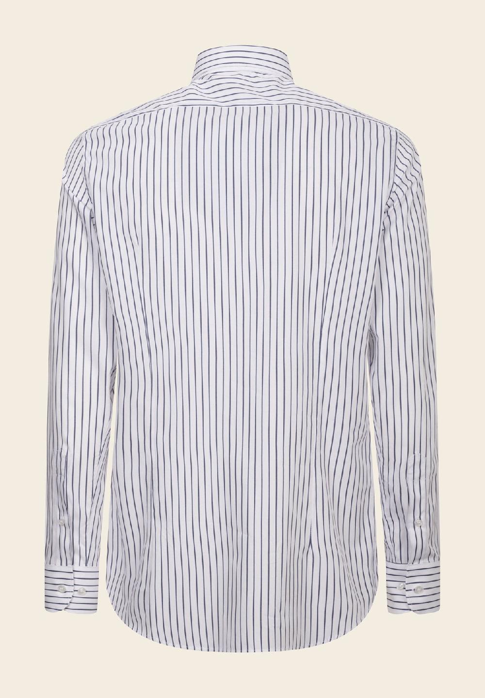 Angelico Camicia bianca blu rigata cotone slim fit 50% di sconto per tempo limitato