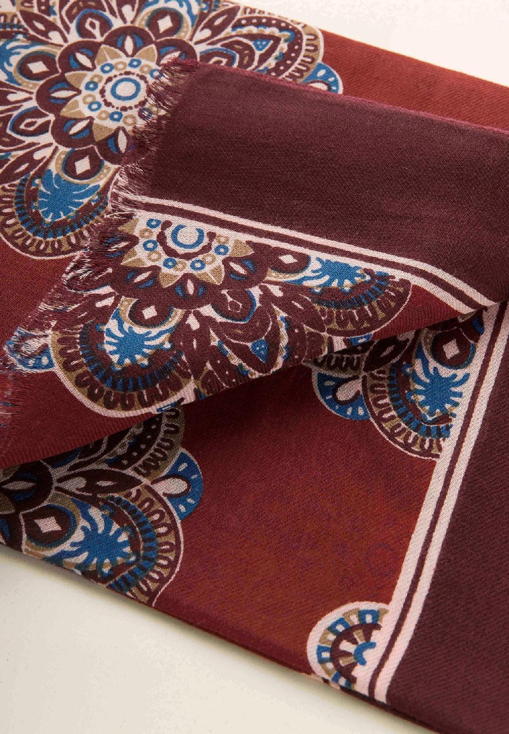 Angelico Sciarpa bordeaux fantasia cotone lana 2025