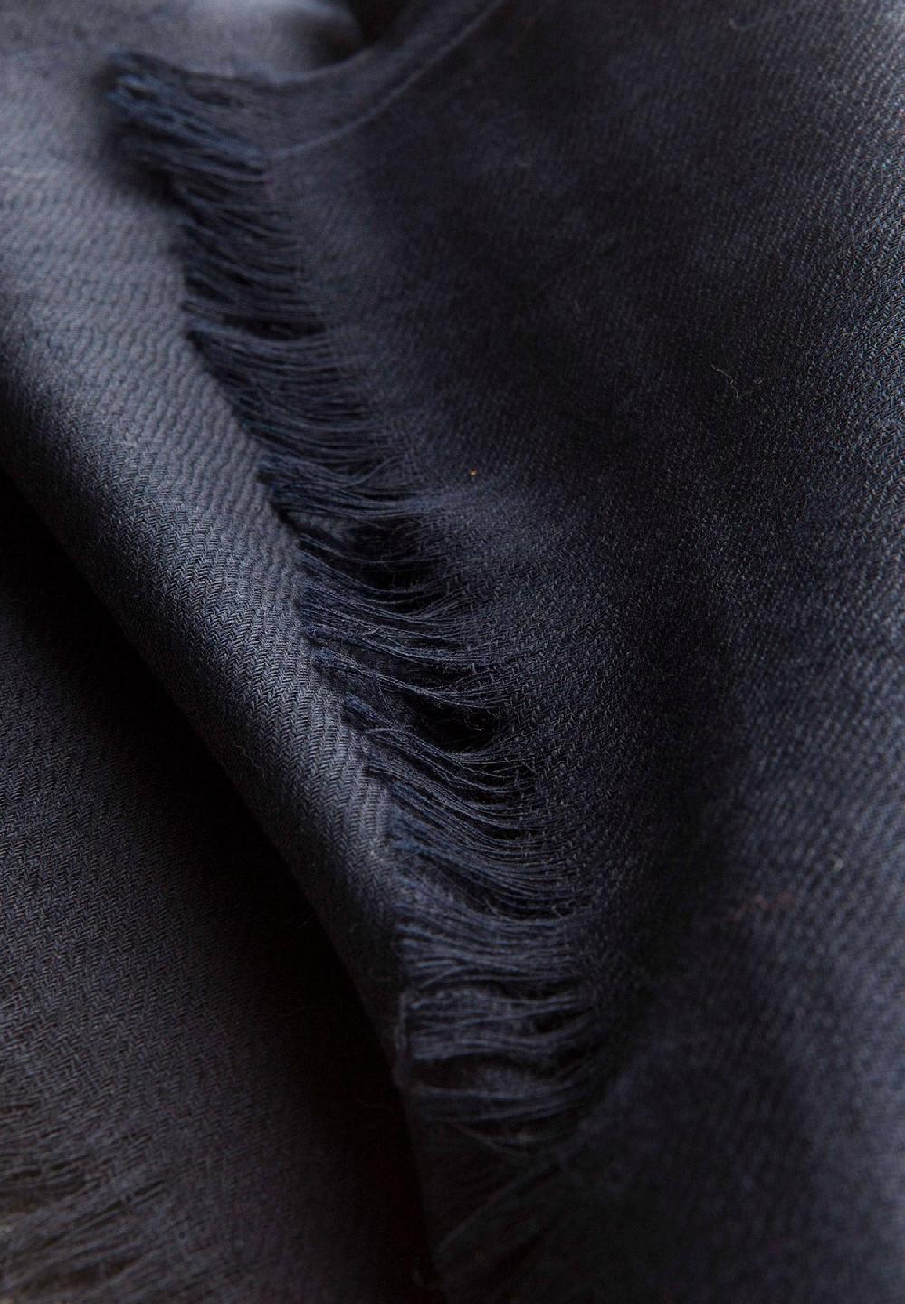 Angelico Sciarpa navy lana merinos frange Promozione