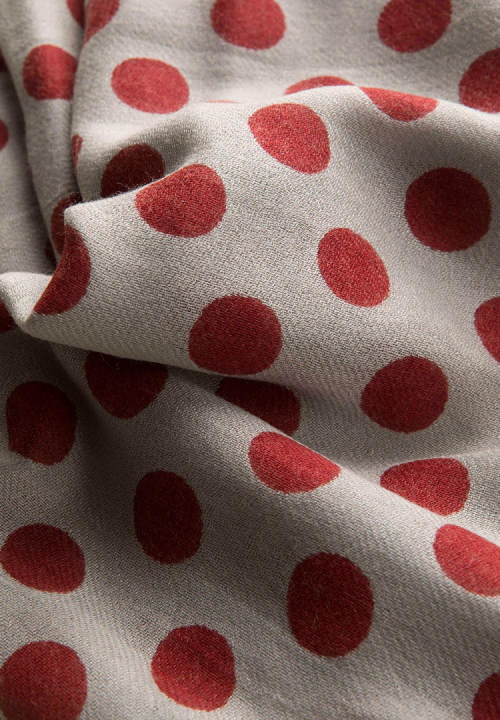 Angelico Sciarpa grigia pois rosso misto lana frange Promozione Limitata