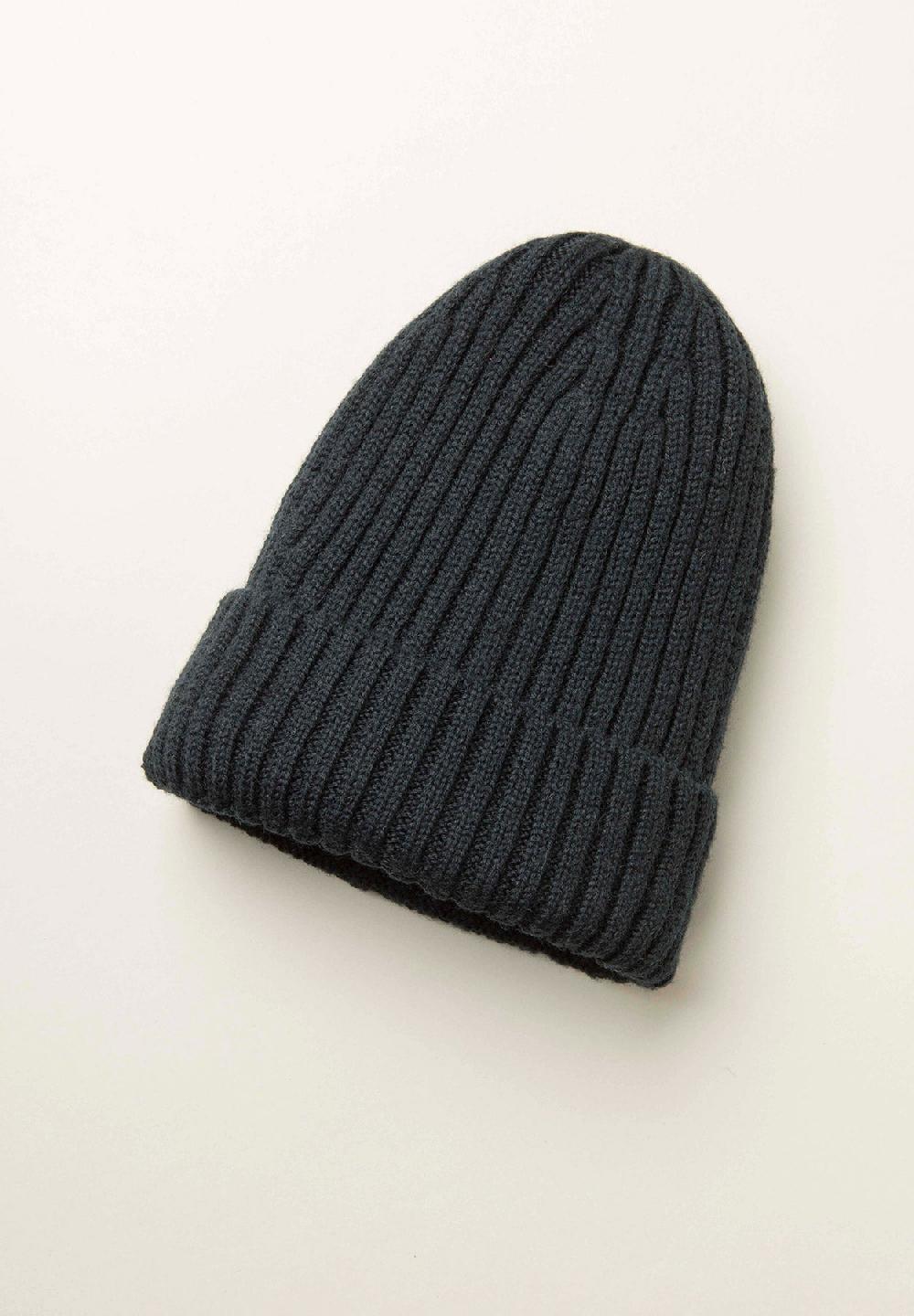 Angelico Berretto navy coste misto lana In Vendita