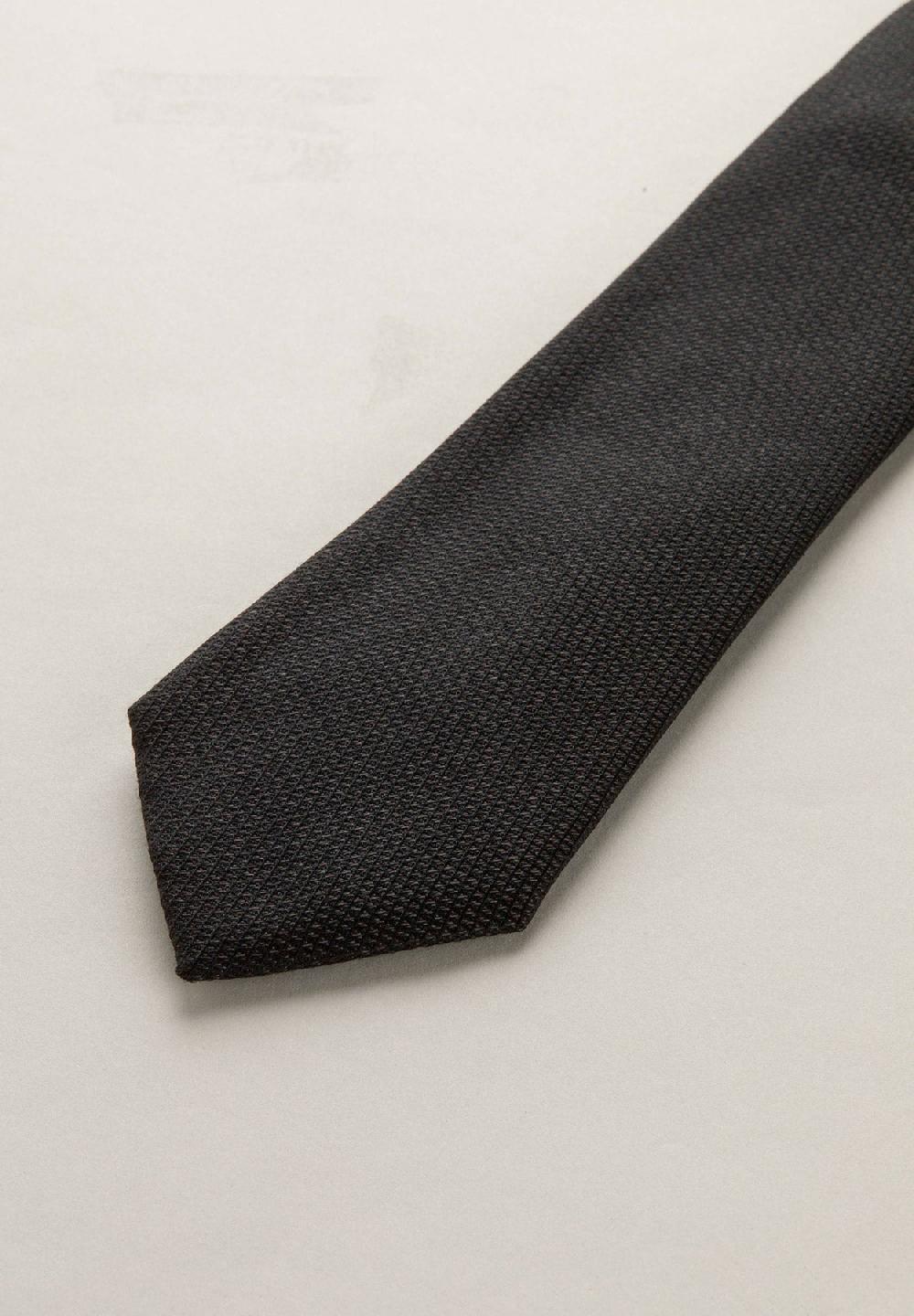 Angelico Cravatta nera microarmatura seta cotone Hotsell