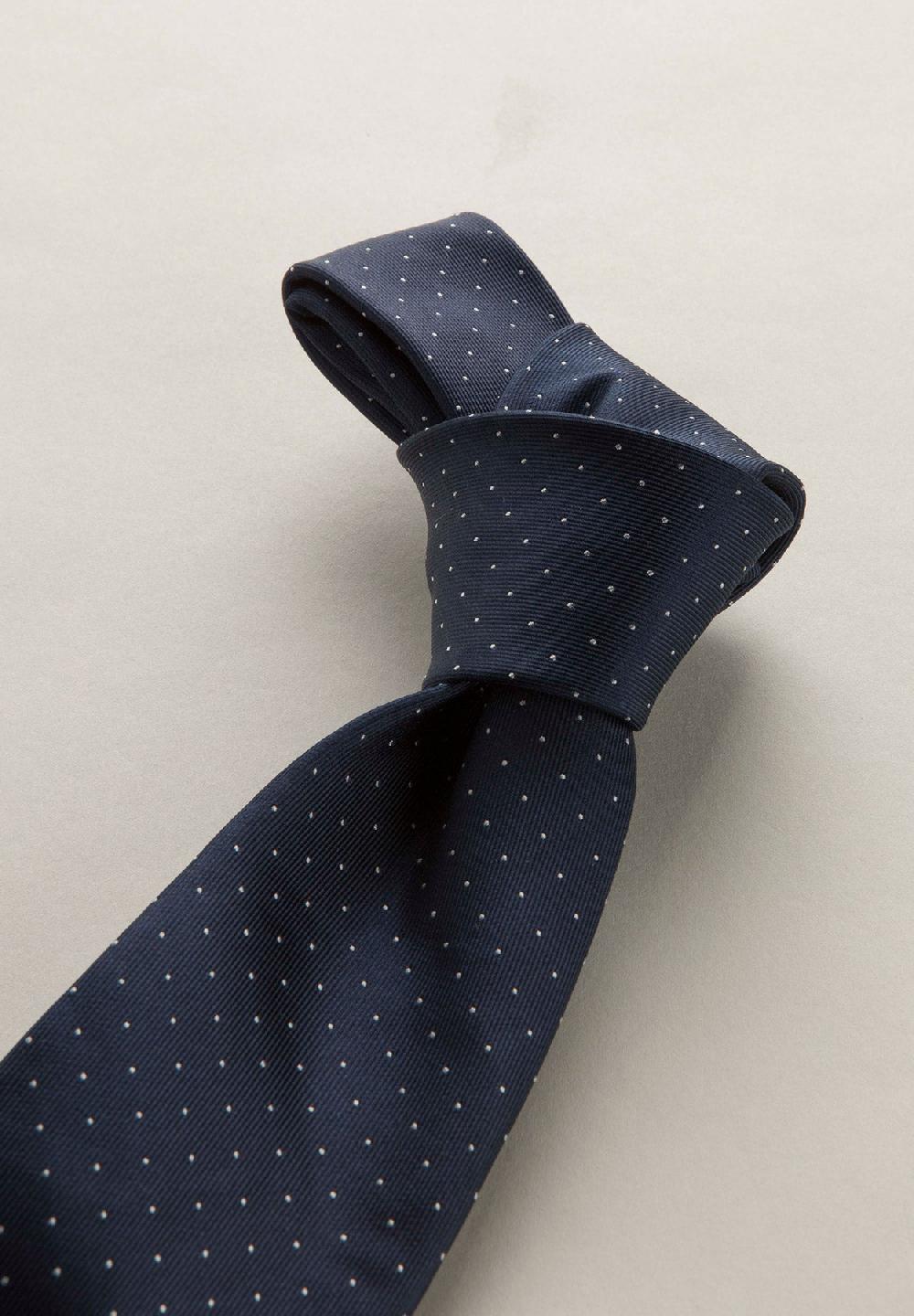 Angelico Cravatta blu micro pois seta Nuova