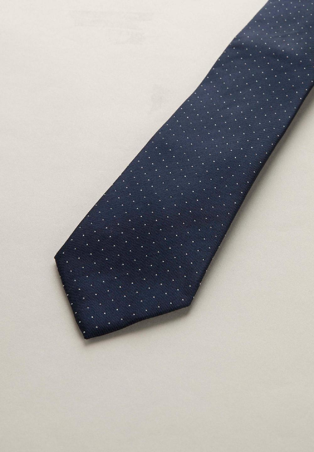 Angelico Cravatta blu micro pois seta Nuova