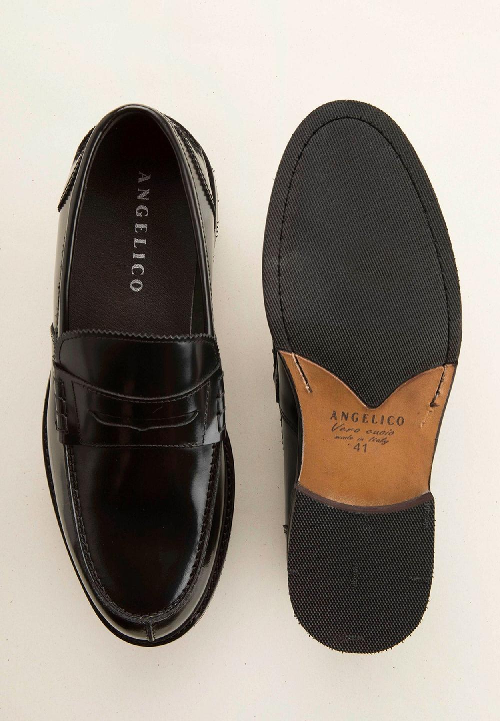 Angelico Mocassino nero pelle abrasivata Sconto di tempo limitato
