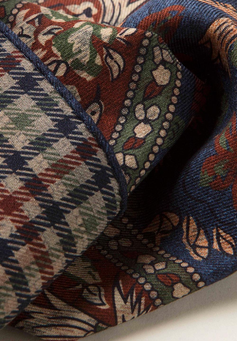 Angelico Pochette blu verde fronte retro lana Comprare a buon mercato