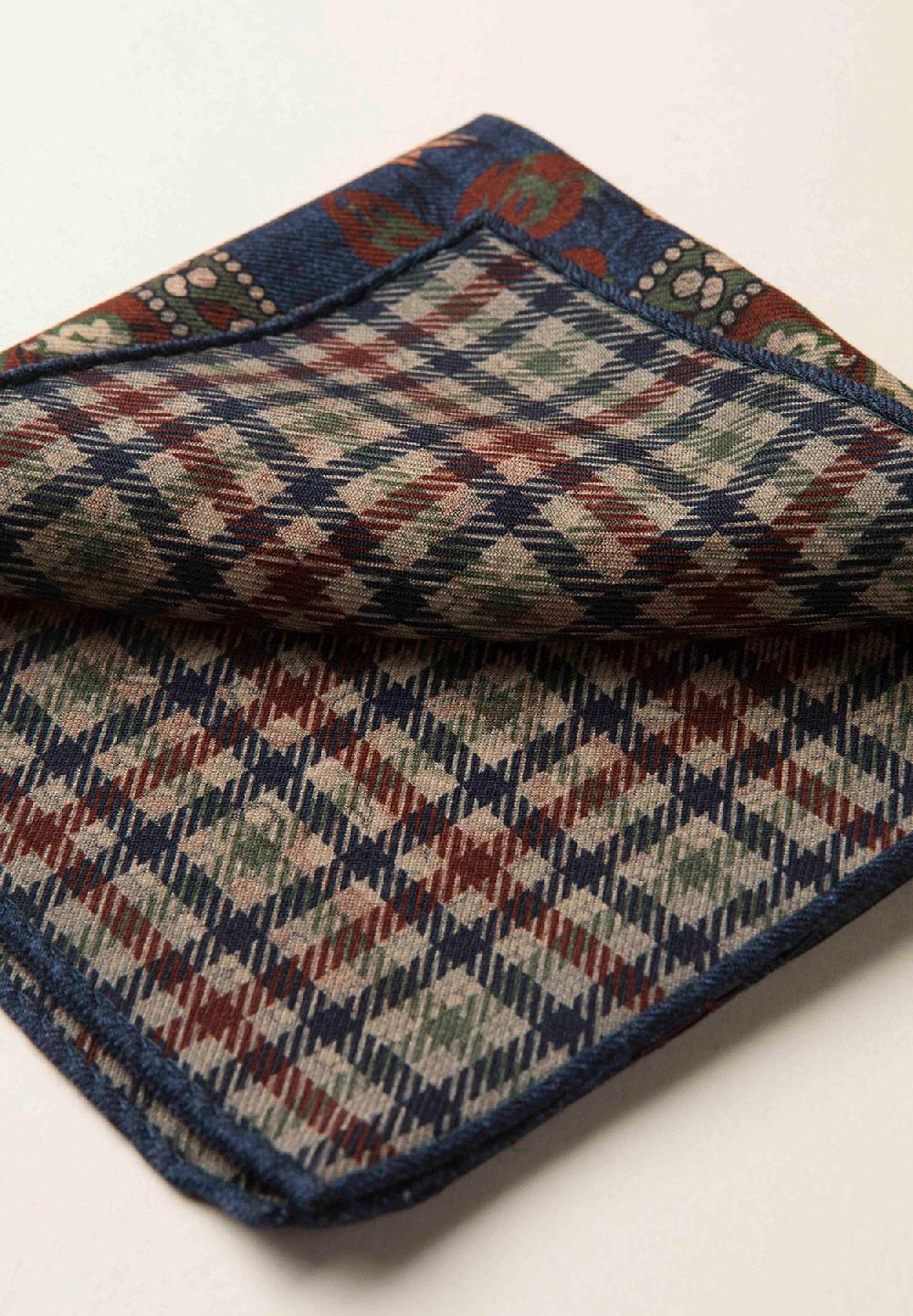 Angelico Pochette blu verde fronte retro lana Comprare a buon mercato