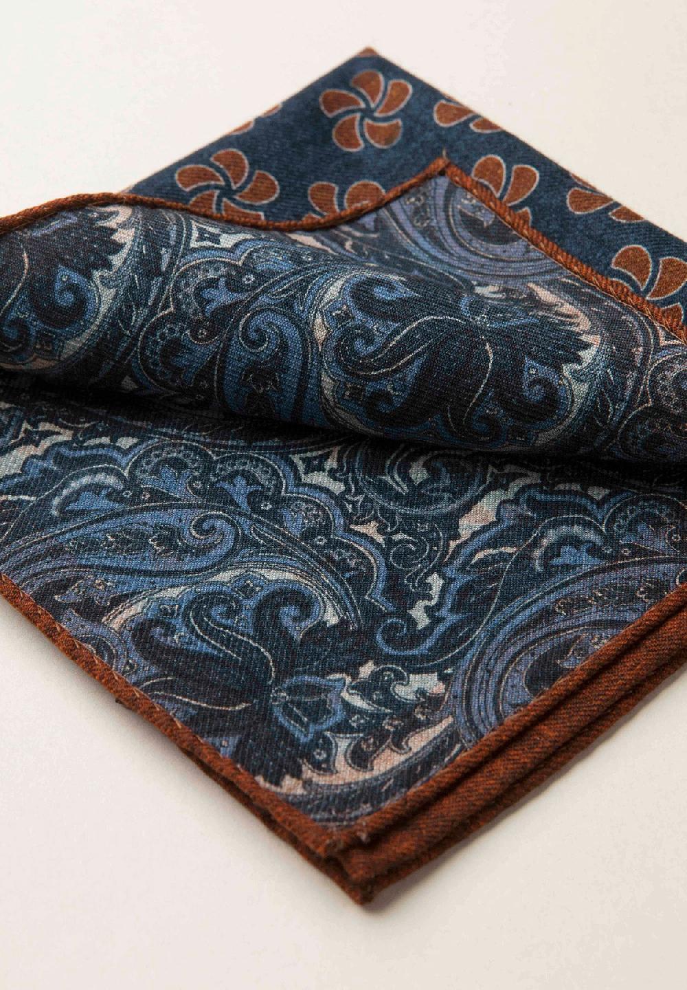 Angelico Pochette blu rosso fronte retro lana Grande vendita