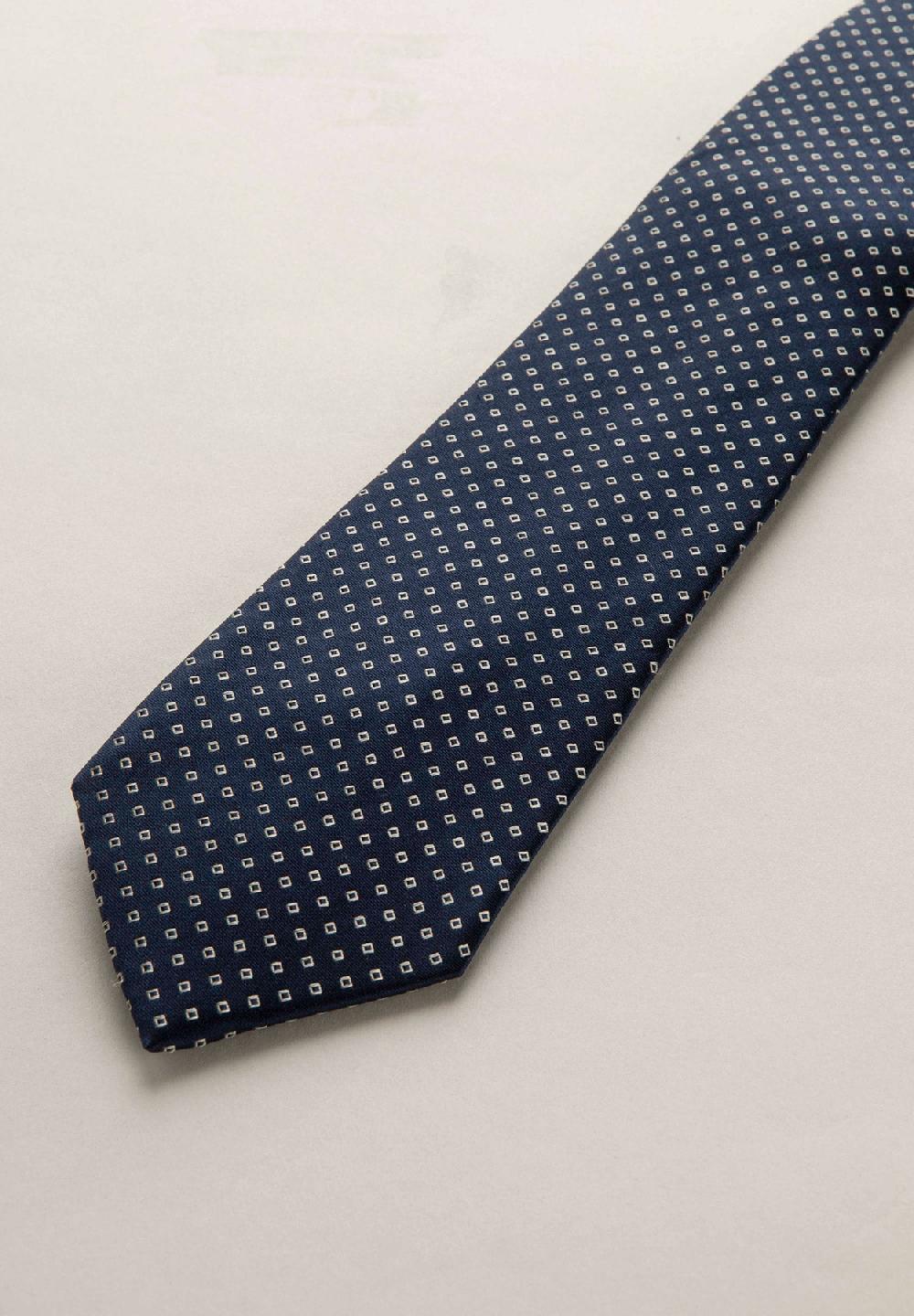 Angelico Cravatta blu navy microdisegno seta Flash Sale