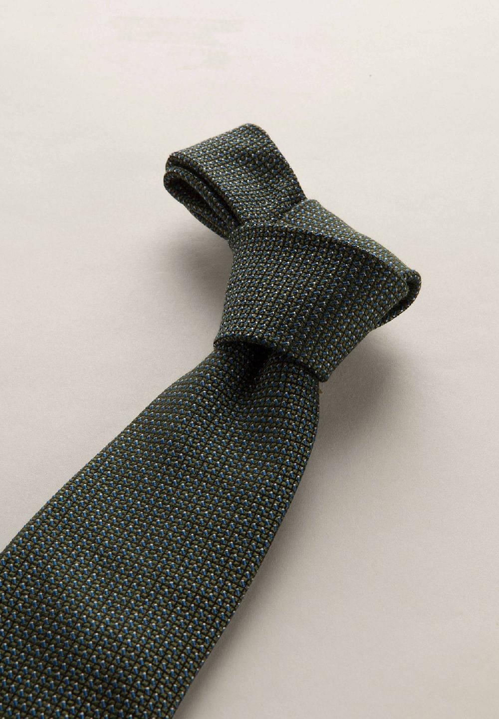 Angelico Cravatta verde scuro microdisegno seta cotone Shopping online
