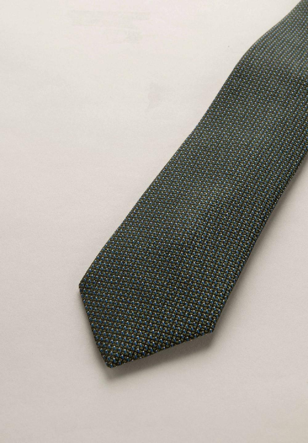 Angelico Cravatta verde scuro microdisegno seta cotone Shopping online