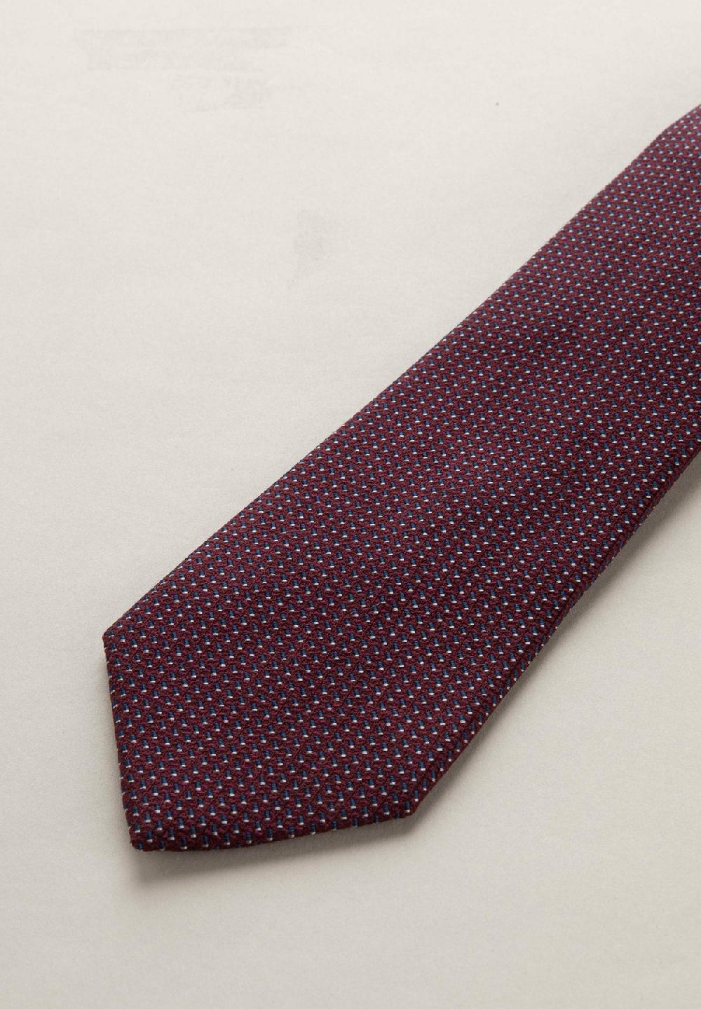 Angelico Cravatta bordeaux microdisegno seta cotone Offerta esclusiva