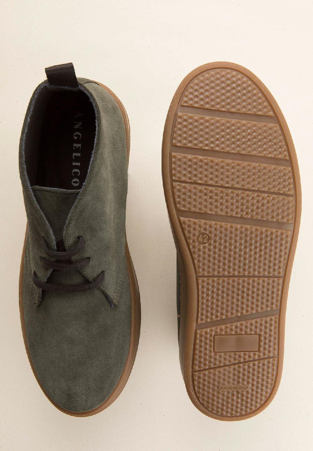 Angelico Polacchina verde scamosciata pelle Offerta natalizia