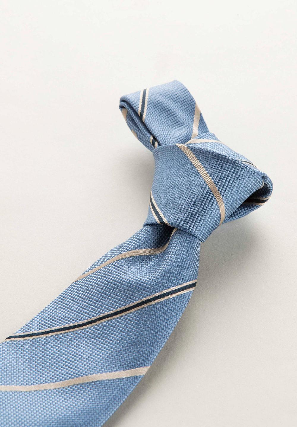 Angelico Cravatta blu nocciola regimental set Latest fashion