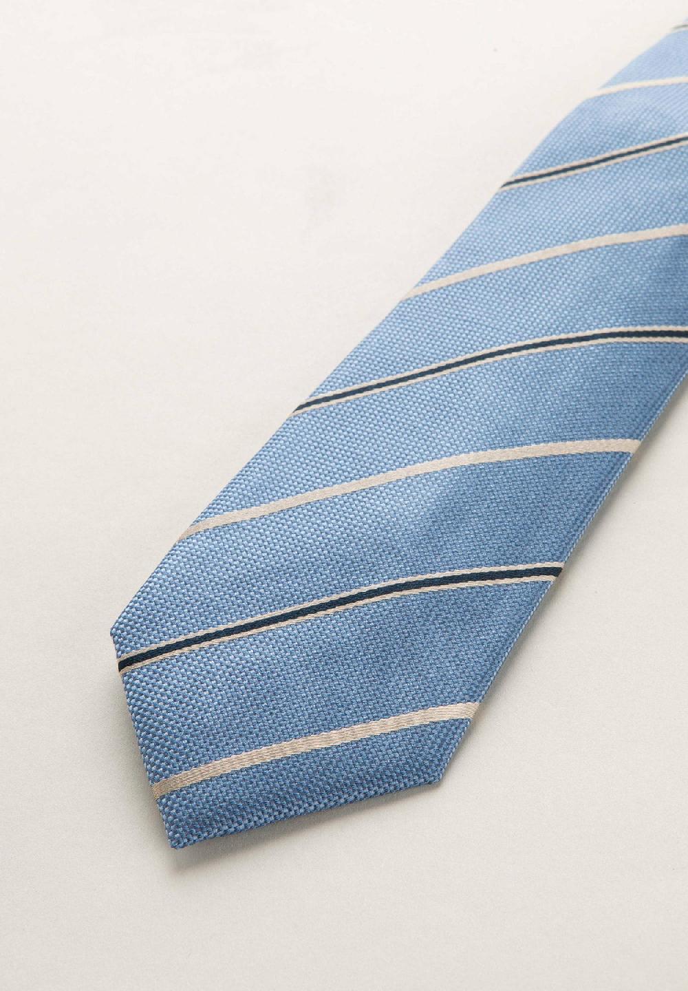 Angelico Cravatta blu nocciola regimental set Latest fashion