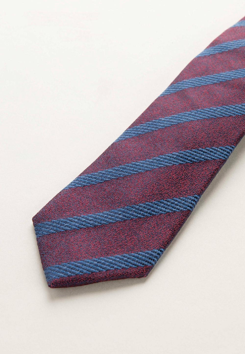 Angelico Cravatta blu bordeaux regimental effetto lana Offerte speciali