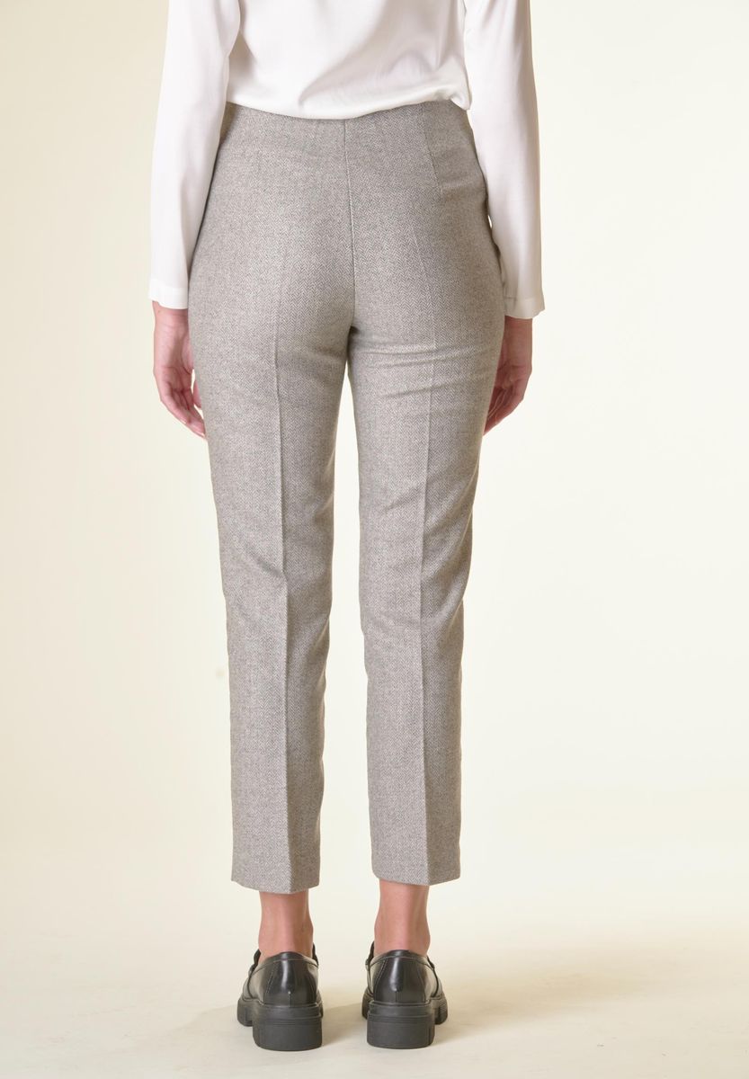 Angelico Pantalone grigio spigato sigaretta lana Offerta speciale della fabbrica