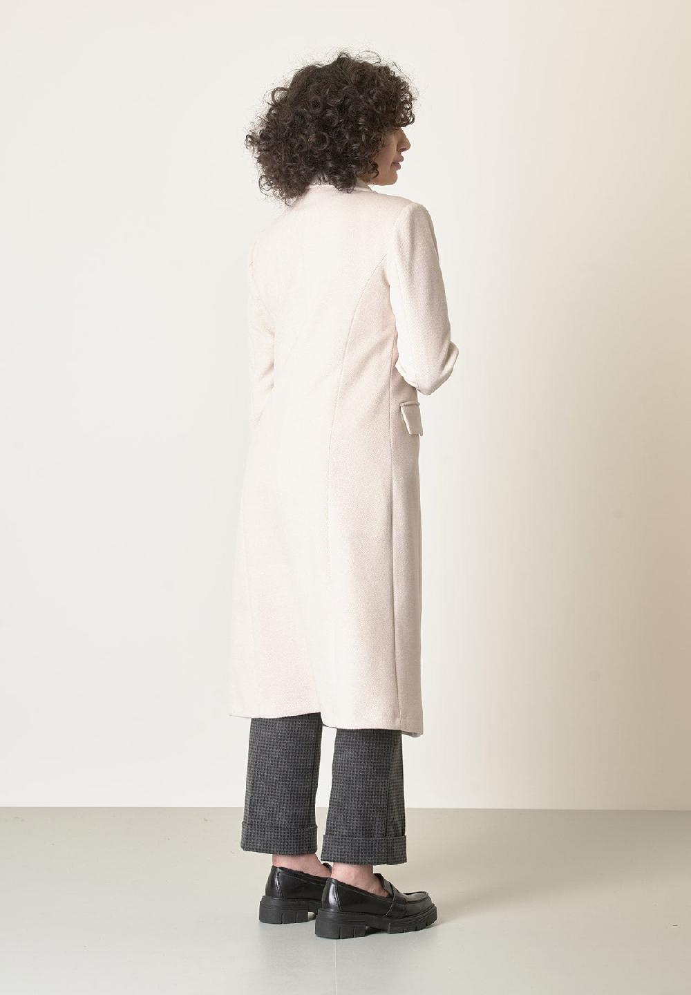 Angelico Cappotto panna avvitato tessuto diagonale Black Friday Prezzi