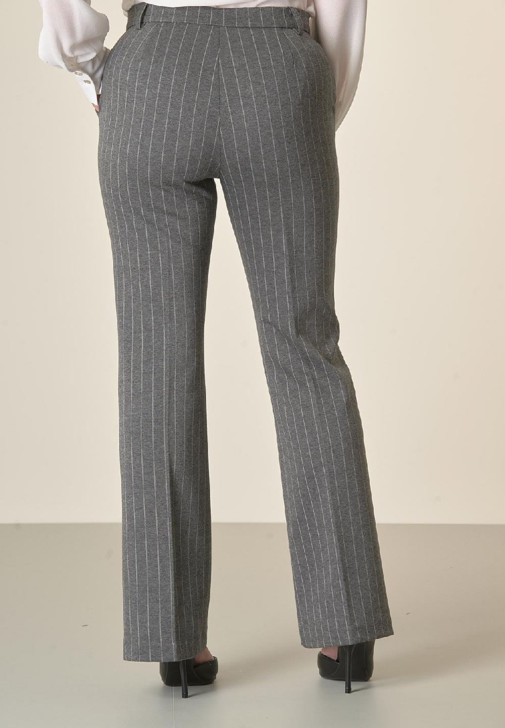 Angelico Pantalone grigio scuro gessato zampa Duty-free