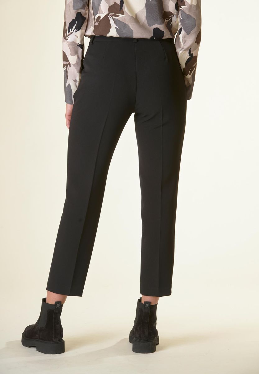 Angelico Pantalone nero crepe sigaretta Italy