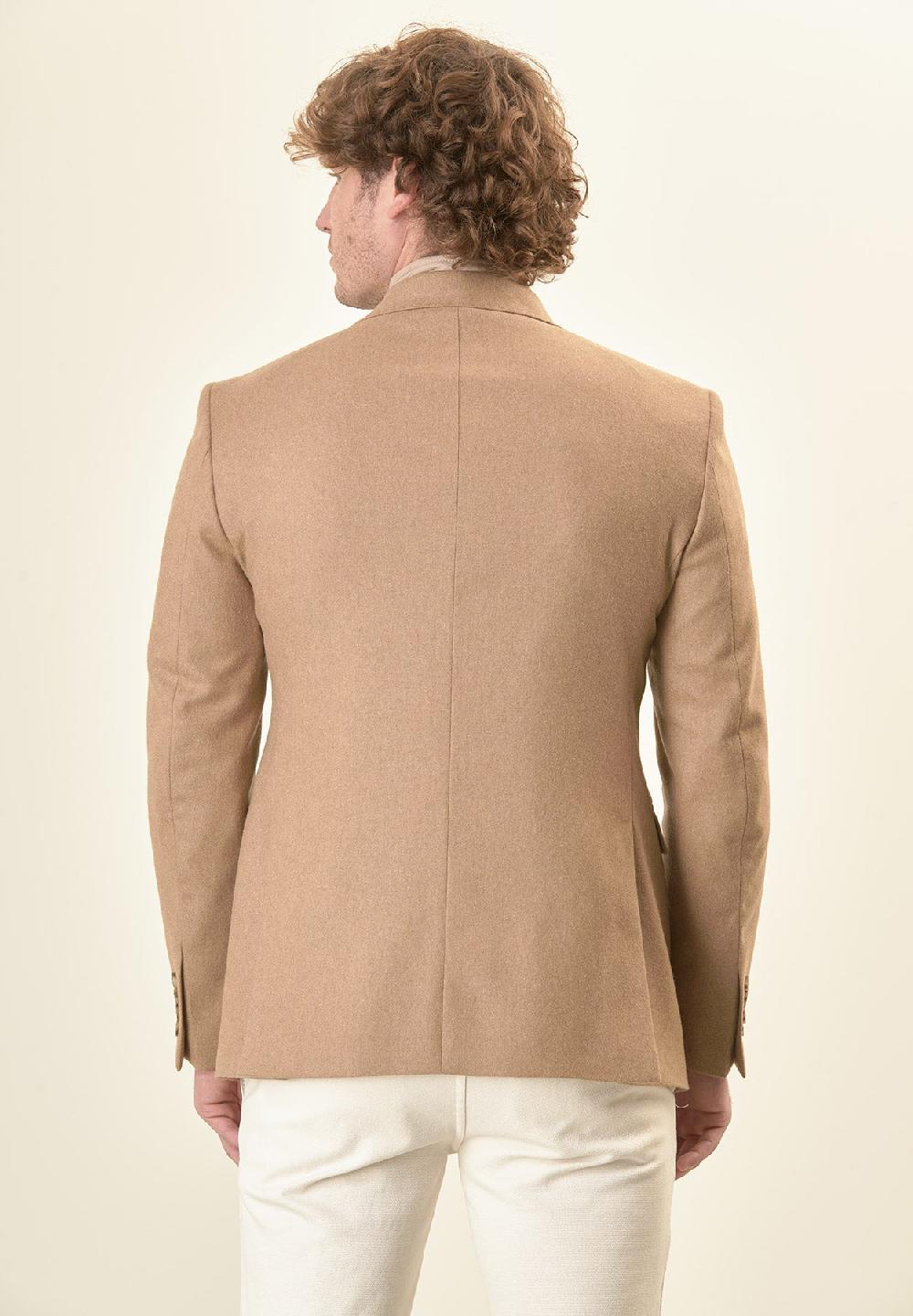 Angelico Giacca cammello pettorina misto lana custom fit Pezzi Unici