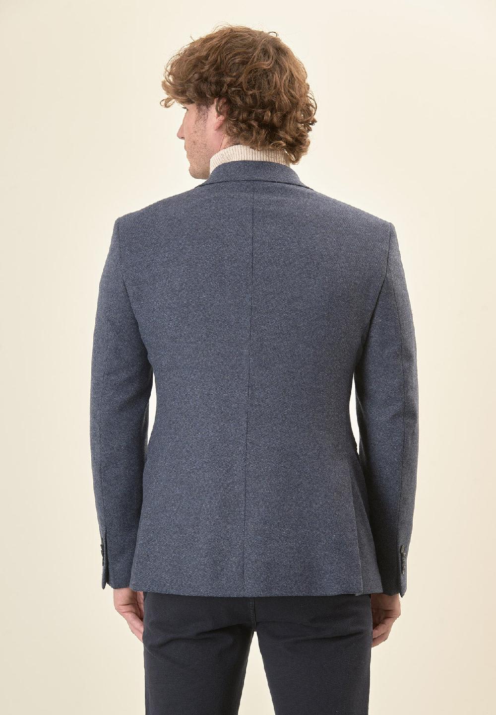 Angelico Giacca blu knickerbocker misto lana custom fit Qualità Garantita