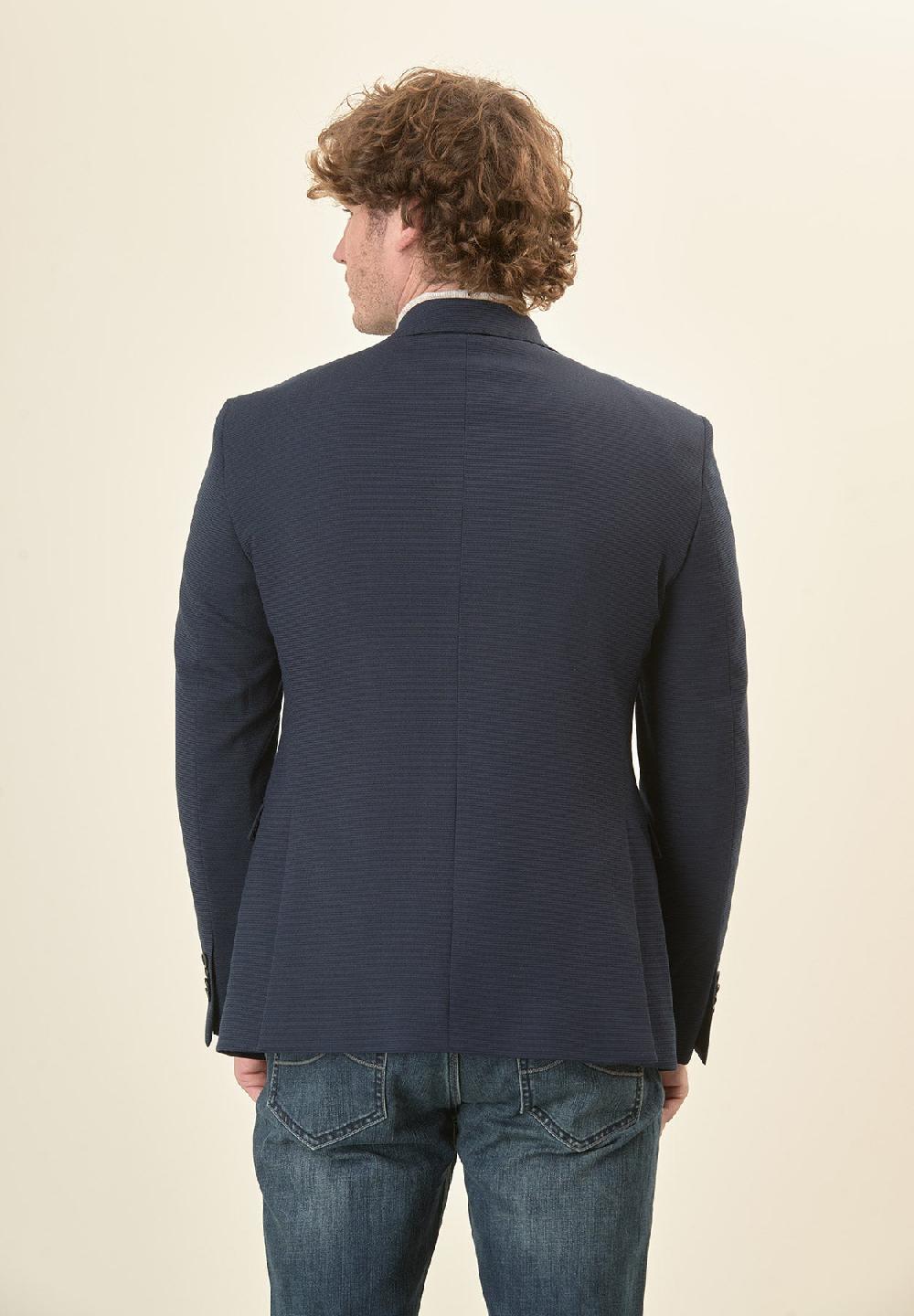 Angelico Giacca blu jersey armaturato custom fit Negozi Online