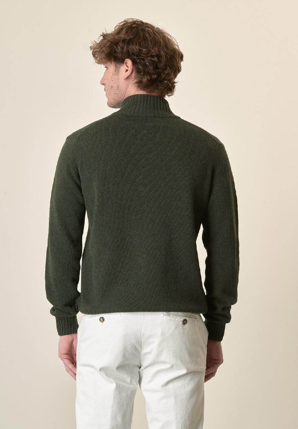 Angelico Lupetto zip verde misto lana Outlet